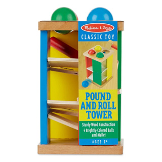 [4ลูก4สี] รุ่น 3559 ชุดตอกหมุนกลิ้ง ของเล่นเด็กเล็ก Melissa &amp; Doug Pound &amp; Roll Tower  รีวิวดีใน Amazon USA ลูกบอลมียางต้องตอกหลุด มาลิซ่า 2 ขวบ