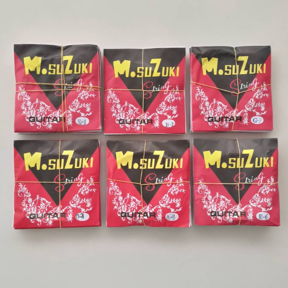 (USP)📍ยกห่อ12เส้น📍M. Suzuki สายกีต้าร์โปร่ง สายกีตาร์ ซูซูกิ 6ขนาด สาย 1,2,3,4,5,6 กีต้าร์ สายกีต้าร์ สาย ซูซุกิ