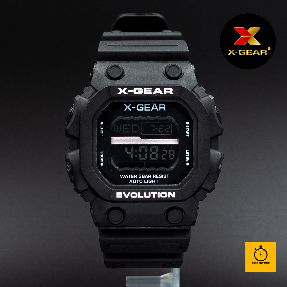(สินค้าแท้ 100%) X - GEAR นาฬิกาข้อมือแนว SPORT ชาย ระบบ DIGITAL สายยางดำ กันนํ้า 100% ขนาด 53mm (พร