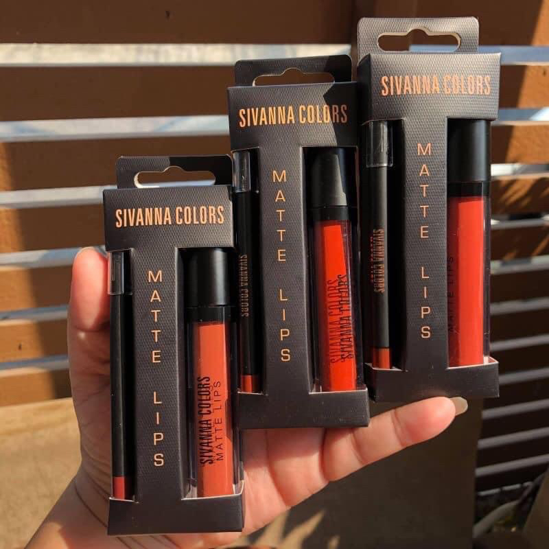 Sivanna Matte Lips (HF7004) x1 ชิ้น ซิวานน่า แมทลิป แพ็คคู่ ดินสอเขียนขอบปาก x 1 ชิ้น