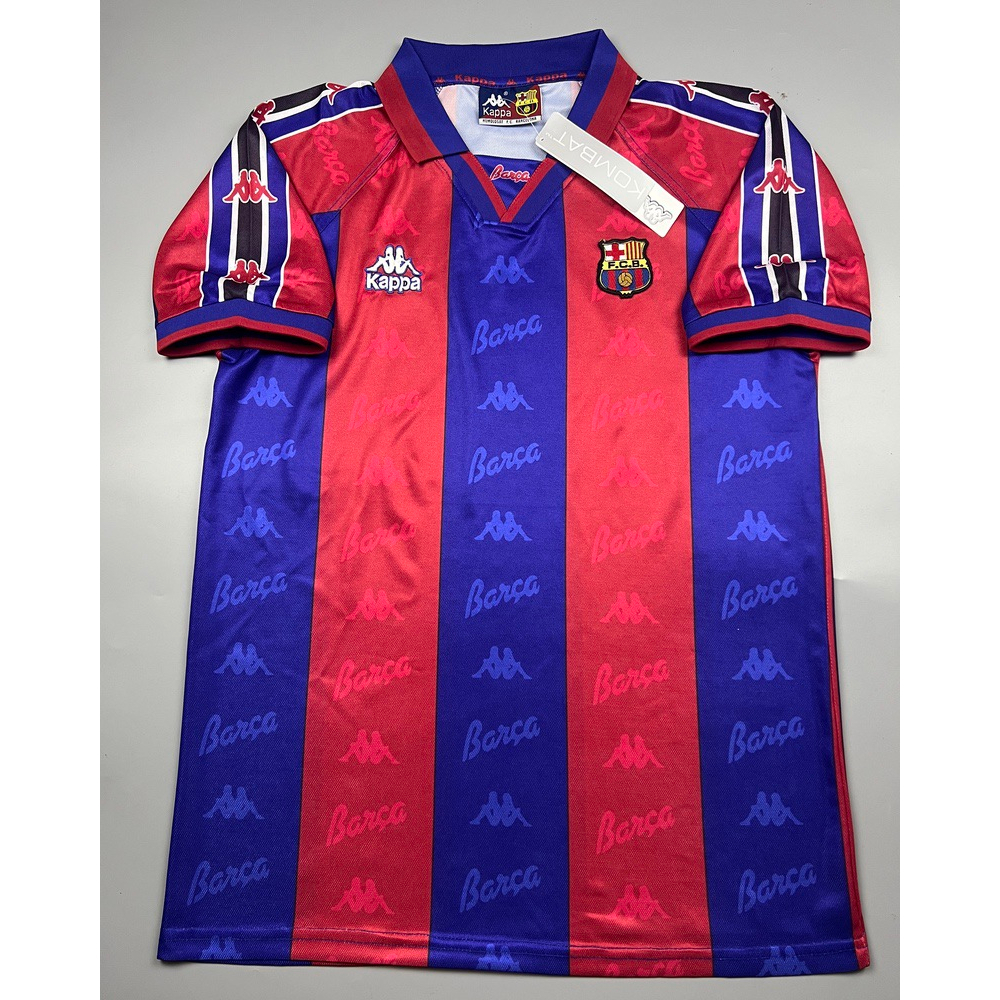 เสื้อบอล ย้อนยุค บาร์เซโลน่า 1997 เหย้า Retro Barcelona Home 1997-98 เรโทร คลาสสิค