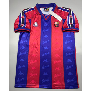 เสื้อบอล ย้อนยุค บาร์เซโลน่า 1997 เหย้า Retro Barcelona Home 1997-98 เรโทร คลาสสิค