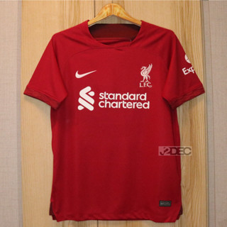 เสื้อบอลเกรดแฟนบอล3A ทีม Liverpool 22/23 เหย้า เนื้อผ้าโพลีเอสเตอร์ Dry-fit ถ่ายจากสินค้าจริงรับประกันคุณภาพ