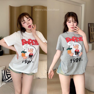 “Popeye T-Shirt”❤️(320฿ฟรีส่ง) เสื้อยืดลายป๊อปอายน่ารักมากๆ สไตล์ZARA เป็นลายสกรีนลงเนื้อผ้า คุณภาพดีมากๆ valen