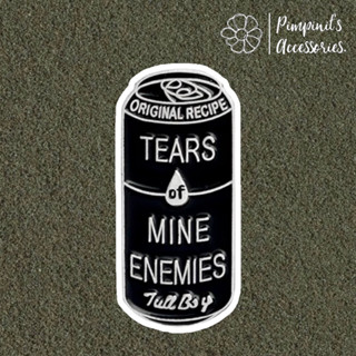 ʕ •ᴥ•ʔ ✿ พร้อมส่ง : เข็มกลัดลายกระป๋องสีดำ “TEAR of MINE ENEMIES” | “TEAR of MINE ENEMIES” Black Can Enamel Brooch Pin.