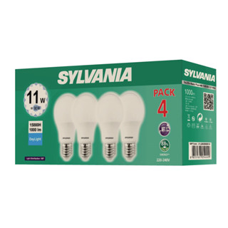 [แพ็ค 4 สุดคุ้ม ] SYLVANIA หลอดไฟแอลอีดี รุ่น ToLEDo Basic Plus A60 11W ขั้ว E27  (แสง Daylight : สีขาว) รุ่นใหม่