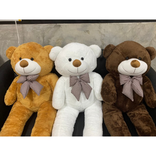 🐻 ตุ๊กตาหมีตัวใหญ่ หน้ายิ้ม  ขนนุ่ม 1 เมตร มี 3 สี หน้ายิ้มน่ารักมาก พร้อมส่ง