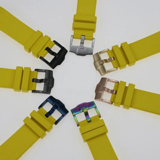 Yellow Curved end Rubber strap for Skx and Srpd5 sports 22mm. From Jack Hypoxia