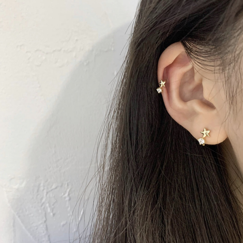 211-littlegirl gifts- Five-pointed star earrings S925