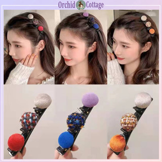 Clearance Retro French Duckbill Clip Womens Braided Hair Ball Side Clip Simple Braided Hair Bang Clip Headwear