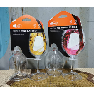 GSI Nesting Wine Glass Set, Red Wine Glass Set ชุดแก้วไวน์ น้ำหนักเบา ถอดชิ้นได้ พกพาสะดวก (2 ใบ/ชุด) by Jeep Camping