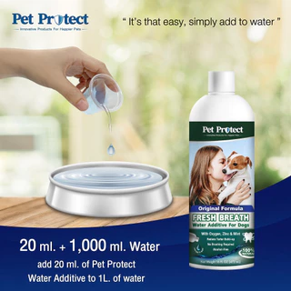Pet Protect Water Additive Original น้ำยาดับกลิ่นปาก สูตร Original ใช้ผสมน้ำดื่ม ลดคราบหินปูน ลดกลิ่นปาก สำหรับสุนัข,แมว
