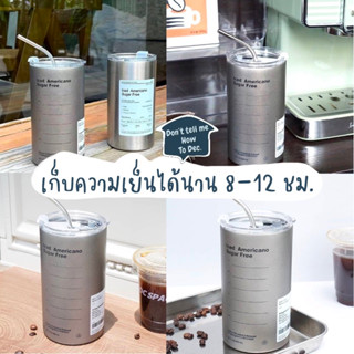 DTMHTD แก้วเก็บความเย็น ได้นาน 8-12 ชั่วโมง แก้วเก็บอุณหภูมิ แก้วสแตนเลส