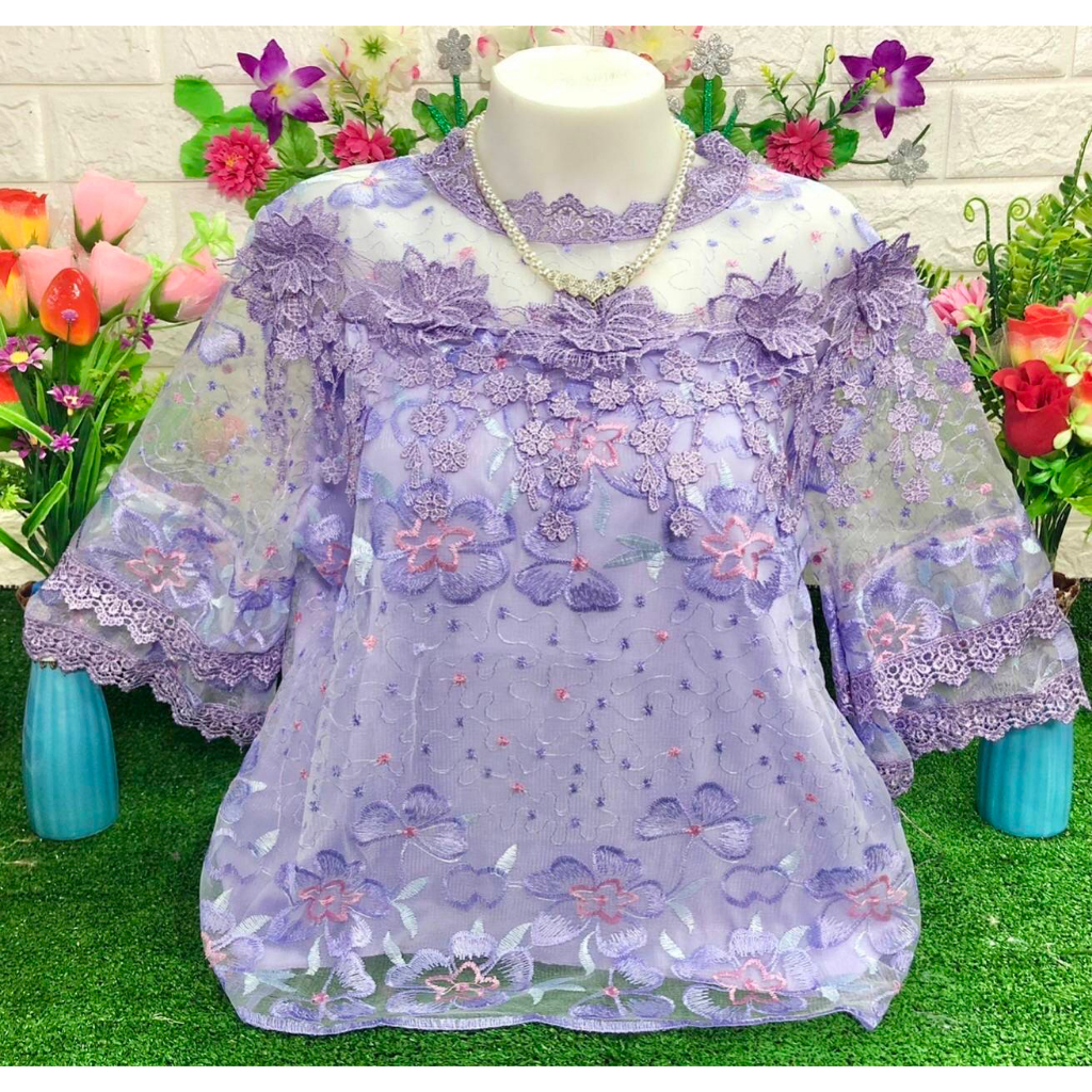 เสื้้อผ้าแก้ว เหมาะใส่ออกงาน งานสวย รอบอก46-48นิ้ว