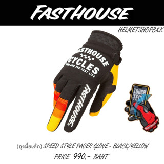 ถุงมือเด็ก FASTHOUSE SPEED STYLE PACER GLOVE BLACK YELLOW