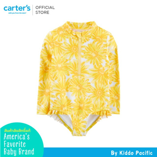 CARTERS 1PC  SWIM YELLOW SUNFLOWER  คาร์เตอร์ชุดว่ายน้ำแขนยาวเด็กผู้หญิง ลายดอกไม้ L10