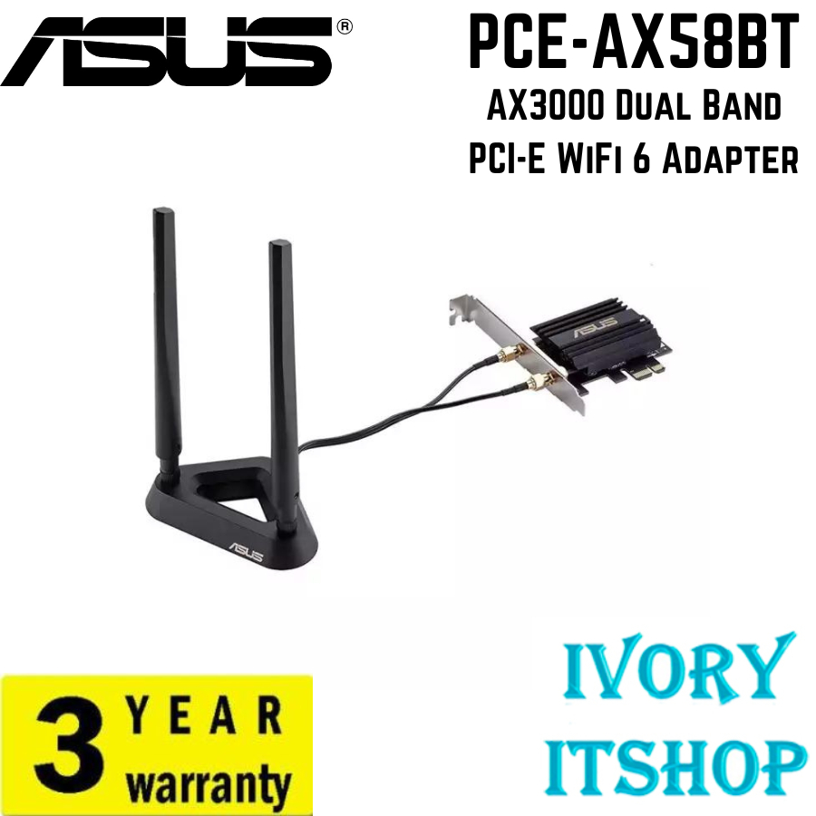 Asus PCE-AX58BT AX3000 Dual Band PCI-E WiFi 6 Adapter