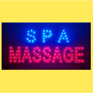 ป้ายไฟ LED SPA MASSAGE ป้ายไฟร้าน ข้อความ ป้ายไฟอักษร ตัวอักษร ตกแต่งหน้าร้าน