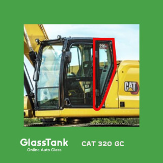 กระจกบานตายหลังซ้าย แคท CAT 320 GC กระจกแม็คโคร