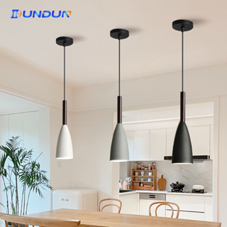 DunDun LED Pendant Light โคมไฟระย้า โคมระย้าสไตล์นอร์ดิกที่ทันสมัยเรียบ  โคมไฟเพดาน ห้องรับประทานอาหาร ไฟห้องนอนเพดาน