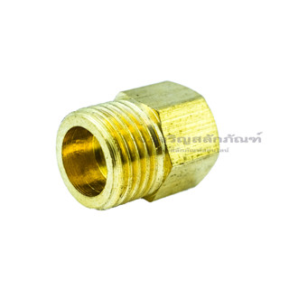 ข้อต่อตรงทองเหลือง 1/8" - M10 ข้อต่อเกลียวนอกใน Straight MalexFemale Brass Pipe Reducer, Fitting, Reduction Adapter