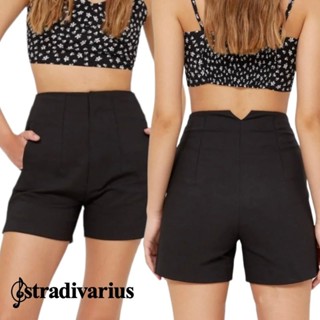 Stradivarius Black  HIGH-WAIST  SHORTS