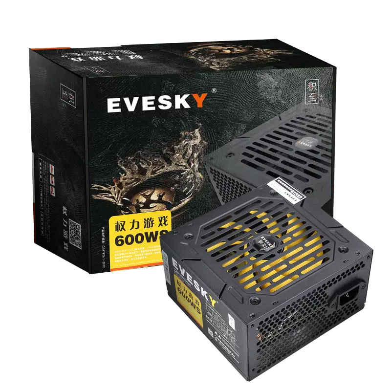EVESKY 600SW power supply 400W แหล่งจ่ายไฟเดสก์ท็อป รองรับการ์ดแสดงผลแบบสแตนด์อโลน