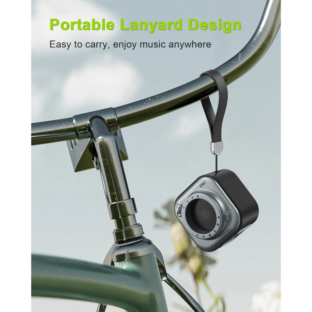 EWA A110ลำโพงบลูทูธ ลำโพงบลูทูธไร้สาย 5W แบบพกพา ฟังก์ชั่นไฟฉาย สำหรับการเดินทาง、ที่บ้าน、งานปาร์ตี้