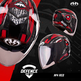 หมวกกันน็อค RAIDEN รุ่น DEFENCE OPEN FACE RED (Glossy)