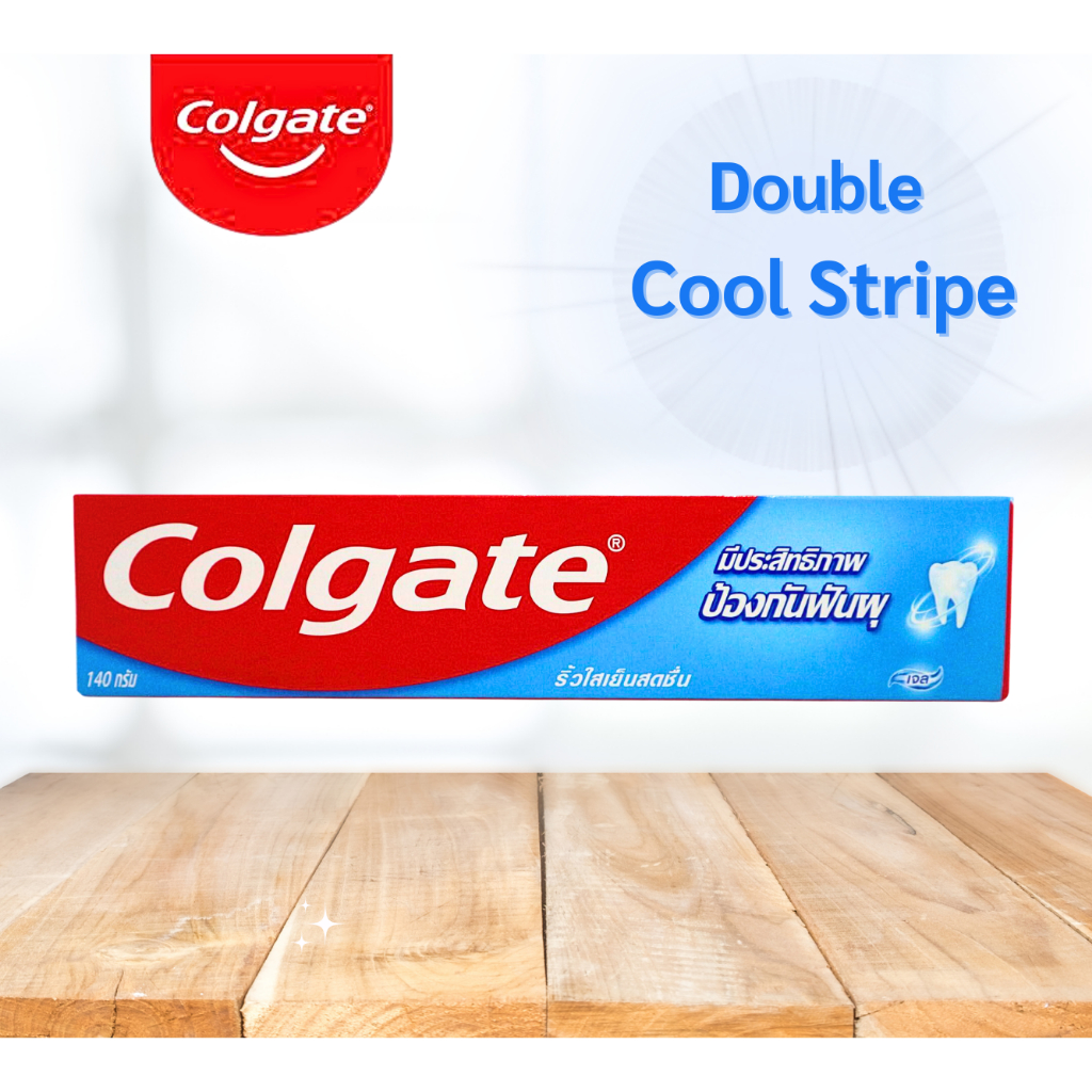 คอลเกต ยาสีฟัน ริ้วใสเย็นสดชื่น  (Colgate Double Cool Stripe Toothpaste)  90 กรัม