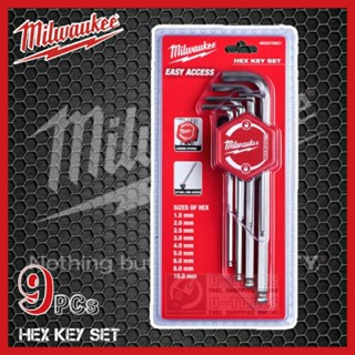 Milwaukee HEX KEY SET รุ่น 4932478621 ชุดประแจหกเหลี่ยมหัวบอล 9 ชิ้น