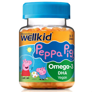 วิตามินกัมมี่บำรุงสมองและสายตา Vitabiotics Wellkid Peppa Pig Omega-3 DHA Vegan - 30 Jellies