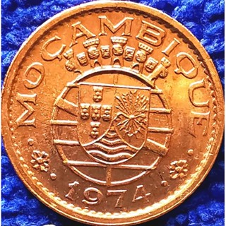 เหรียญ​โมซัมบิก​ Mozambique, 20 Centavos, (ยุค​อาณานิคม​โปรตุเกส), #​2869T, ไม่​ผ่าน​ใช้​ UNC​