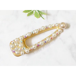 Hologram crystal &amp; Pearl hair clip