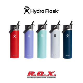 HYDRO FLASK WIDE MOUTH WITH FLEX STRAW CAP 24 OZ ขวดเก็บอุณหภูมิ ขวดเก็บความเย็น สูญญากาศ