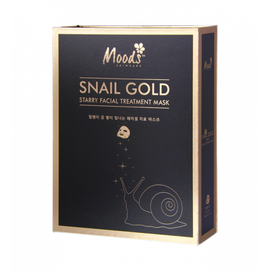 Moods snail gold starry facial treatment mask ( 1  กล่อง/10ซอง)