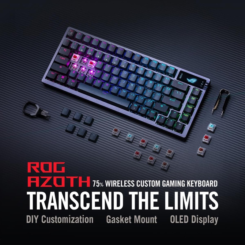 ASUS ROG AZOTH CUSTOM WIRELESS [แป้นพิมพ์ Thai EN/TH อังกฤษ/ไทย] ลอตผลิต 02/2024 ประกันศูนย์ไทย 2 ปี