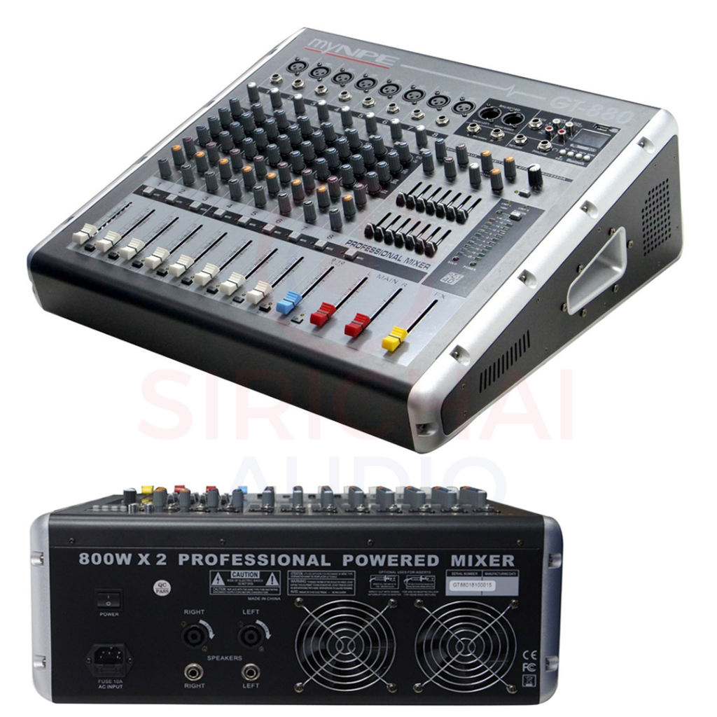 powermixer NPE รุ่น GT880 มิกเซอร์  POWER MIXER 8ช่อง 800W*2 เพาเวอร์มิกซ์1600วัตต์ มิกซ์ เครื่องเสี