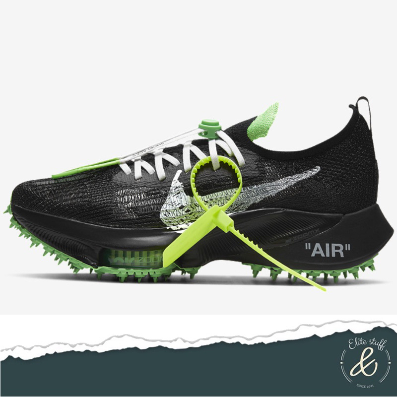 Nike Air Zoom Tempo Next% Flyknit Off-White Black Scream Green ของแท้ 100% (พร้อมส่ง)