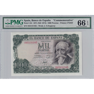 Spain 1000 Pesetas 1971 P 154  "Commemorative" Gem UNC PMG 66 EPQ