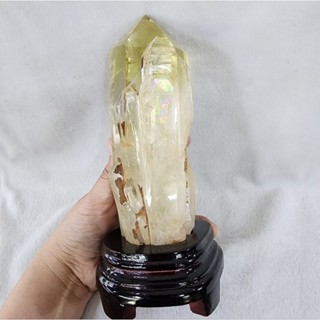 หินแท่งซิทรินแฝดสาม(Tripper Quartz  Citrin)ผลึกหินซิตริน ซิทริน(Citrine)สูง 23 ซม.กว้าง 8 ซม.หนา 7 ซม.น้ำหนัก1,308.5 g.