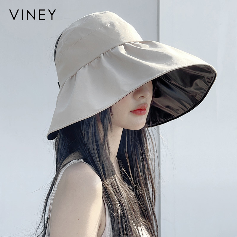 Viney Shell Cap หมวกกันแดดป้องกันรังสียูวีกาวดำหมวกกันแดด
