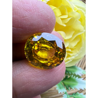 cz yellow 12x14mm oval step cut 1 pieces