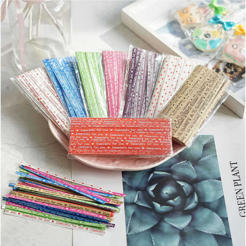 ลวดมัดปากถุงขนมลวดสี  แบบพลาสติก OPP และแบบกระดาษ ขนาด 9cm 10cm