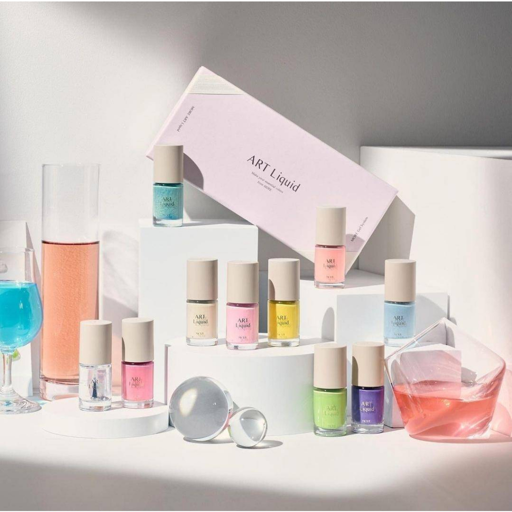 เซตสีเจล ink MORE Gel  ART Liquid#2 Pastel กล่องชมพู 10สีTint 8ml.#11-20 แห้งโดยไม่ต้องอบ ของแท้