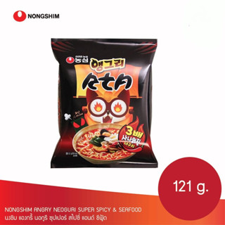 มาม่าเกาหลี รสเผ็ดมาก Nongshim angry neoguri super spicy 121g 농심 앵그리 너구리 made in korea