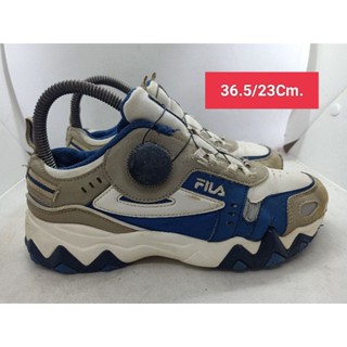 Fila Size 36.5 ยาว 23 รองเท้ามือสอง เด็กเล็ก เด็กโต ผู้หญิงเท้าเล็ก  ผ้าใบ  แฟชั่น ลำลอง เที่ยว