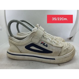 Fila Size 35 ยาว 22 รองเท้ามือสอง เด็กเล็ก เด็กโต ผู้หญิงเท้าเล็ก  ผ้าใบ  แฟชั่น ลำลอง เที่ยว