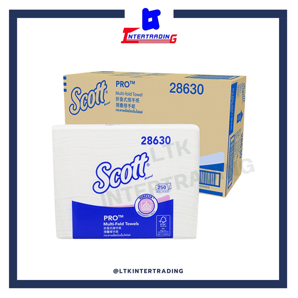 กระดาษเช็ดมือ SCOTT M-fold  หนา 1ชั้น เช็ดมือแห้งในแผ่นเดียว บรรจุ 4000แผ่น พร้อมส่ง💯💯 (ลัง) Code:28