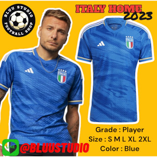 bluu ⚽ พร้อมส่งจากไทย 🇹🇭 เสื้อบอล Player ทีมชาติ อิตาลีเหย้า สีน้ำเงิน ฤดูกาล 2023 Italy Home Jersey 2023 Player Version